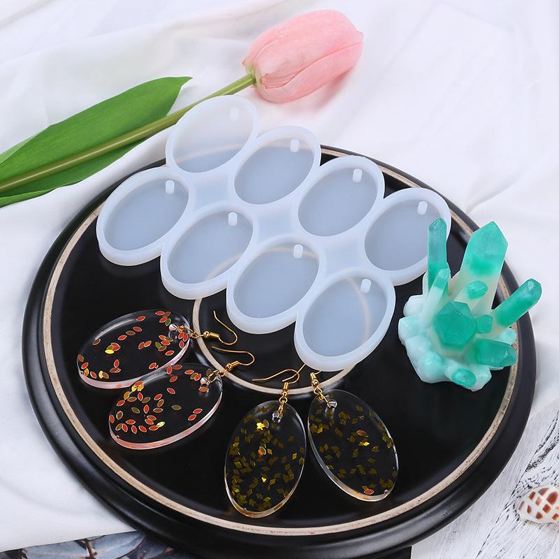 1PC Round Oval Geometric Silicone Mould DIY Epoxy Resin Mold for Jewelry Making Pendant Earrings Key Chain Accessories