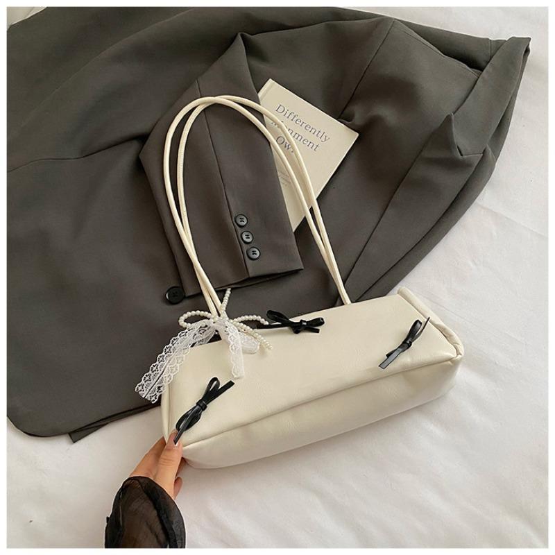 

Нишевый бант только красивая женская сумка новая модная сумочка для поездок на работу простая большая вместительная сумка через плечо no pendant белый