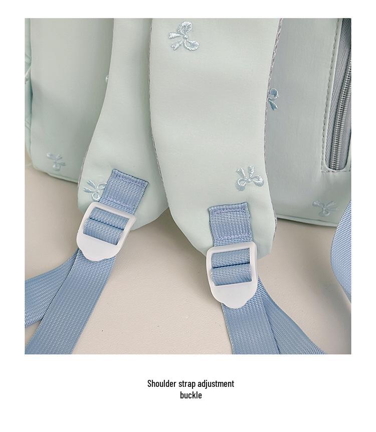 Girls' Versatile Shoulder Bag: Cute Embroidered Bow Backpack for Students and Travel