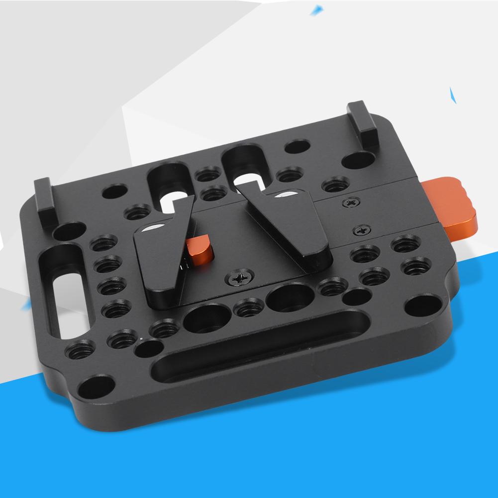 Full Metal V Mount Battery Board Base Quick Release Plate with Thread Hole Slot Orange