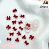 100Pcs 3D Mini Bow Resin Nail Art Decoration Bowknot Ornament Nail Charm Jewelry Design Kawaii Gem