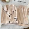 French High-Value Simple Love Jacquard Design Feeling Ice Silk Pajamas Women'S Short-Sleeved Set Loungewear