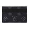 Porte Cartes Double Letter Print Coated Canvas Card Holder and Card Bag Men's Style Black
