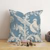 Double Sided Blue Toile De Jouy Bird Throw Pillow Cover Vintage Floral Botanical Print Decorative Cushion Cover For Home Decor