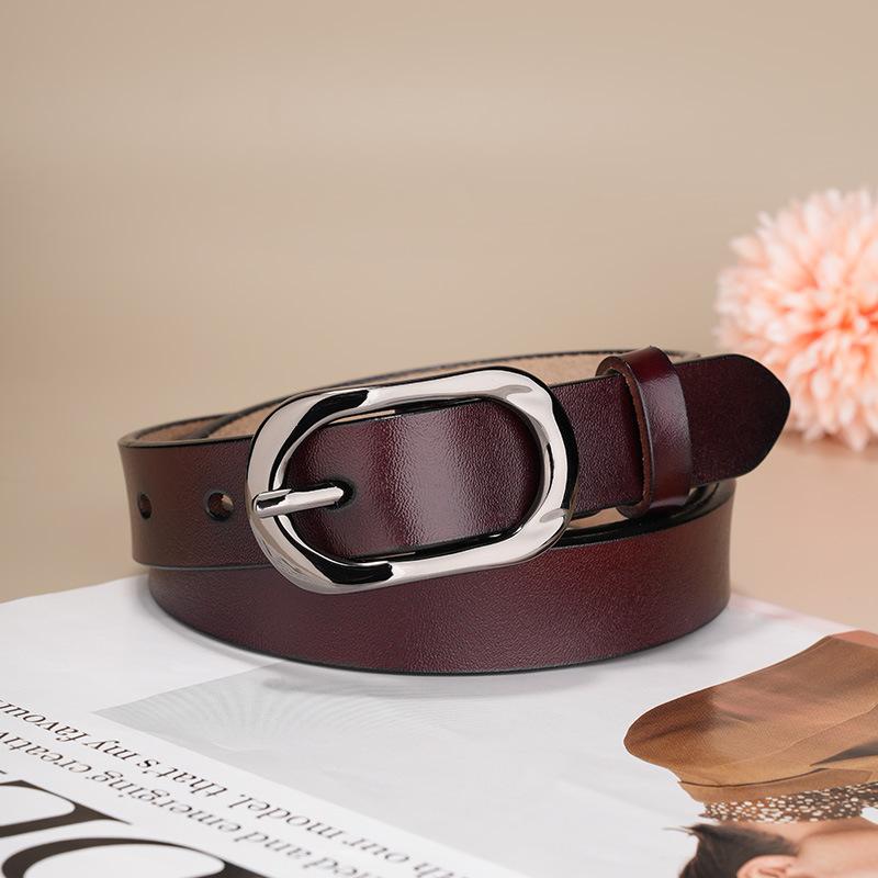 

Женский ремень Формальная одежда Профессиональная одежда Воловья кожа Пряжка Ремень для брюк Слим OL стиль Универсальный Бизнес Черный ремень Женский 105cm