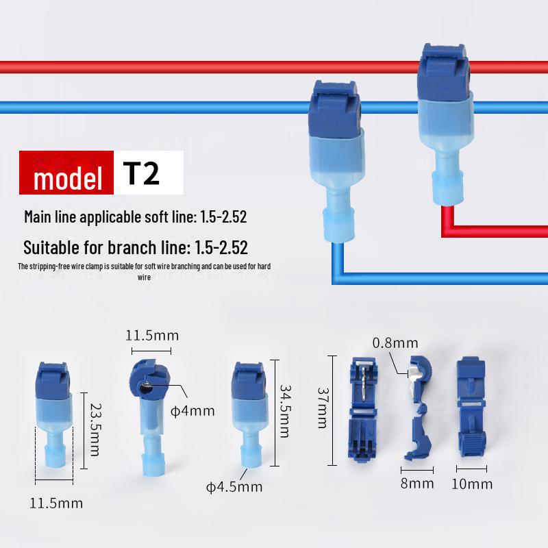 Draht Schnellverbindungs-Klemmenclip: T1T2T3T Typ