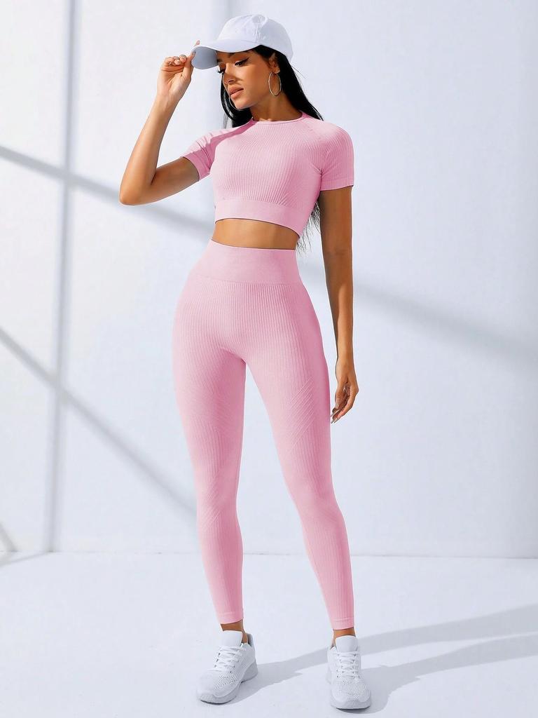 JYL Quick Dry Fitness Yoga Suit Zipper Long Sleeve High Waist Pants