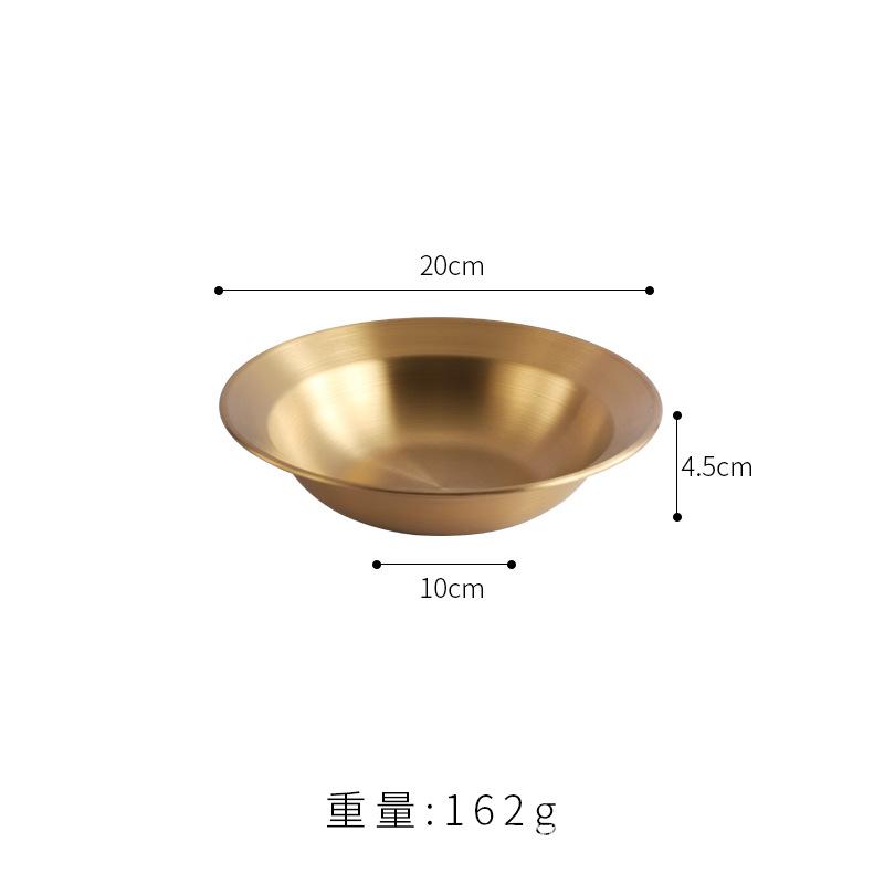 Korean Stainless Steel Crayfish Pot Thickened Straw Hat Round Plate Vegetable Plate Soup Plate Deep Plate Pasta Salad Plate