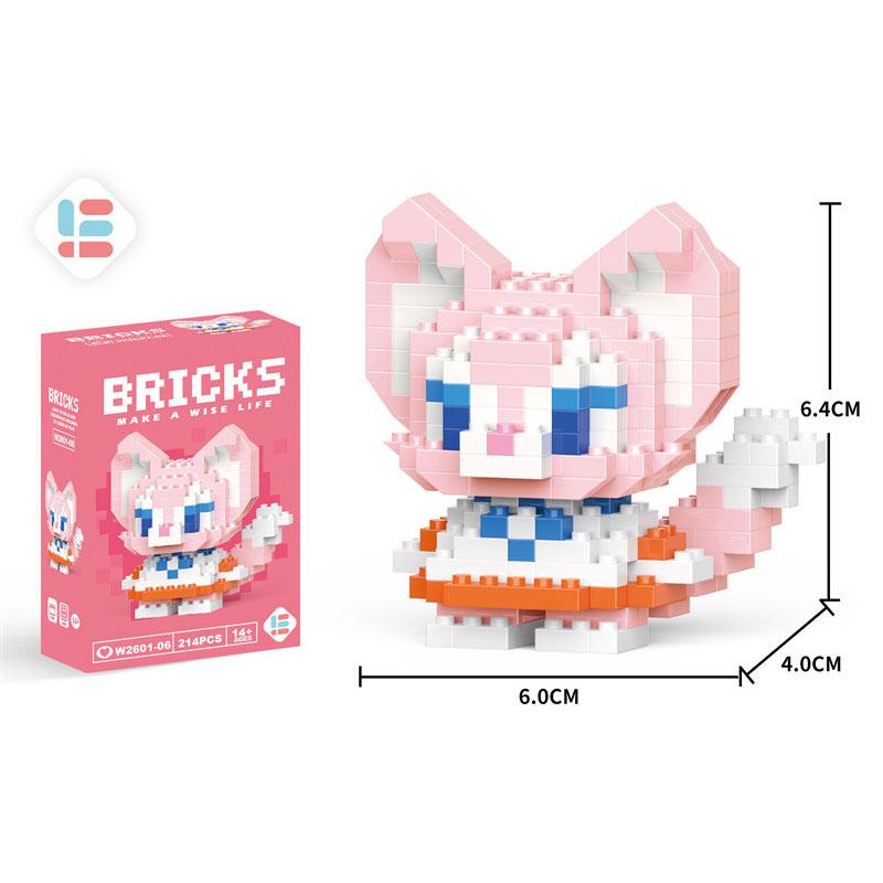 Anime Princess Building Blocks Stitch Mickey Mouse Mini Action Toy Figures Blocks Toys Bricks Assemble Toys Kids Gifts
