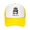 Venezuelan Flag Woman With Messy Bun Sport Mesh Baseball Caps Women Men Unisex Male Beach Dad Hats Hip Hop Trucker Cap