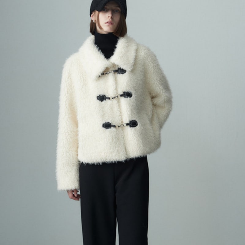 RE RHEE SIGNATURE LOGO SHEARING CAP BLACK