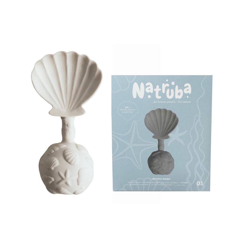 

Natruba Rattle Shell Baby Rattle Shell Rattle Teething Toy белый