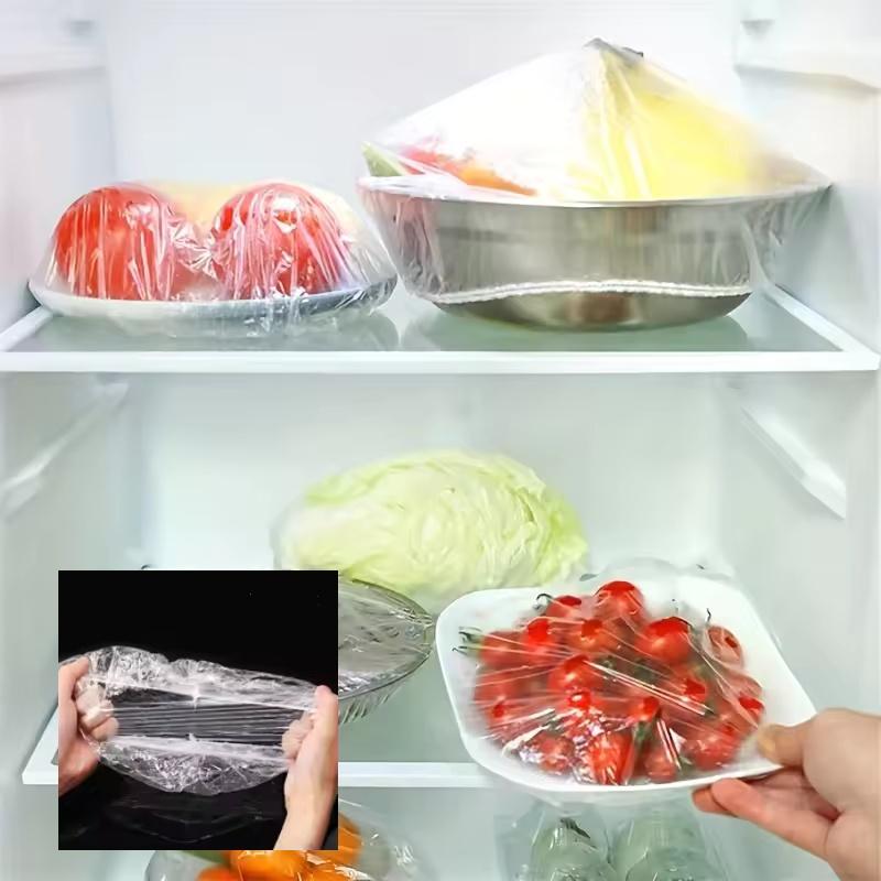 100pcs Disposable Fresh-keeping Film Cover No Odor Household Food Grade Fresh-keeping Bowl Cover PE Fresh-keeping Film