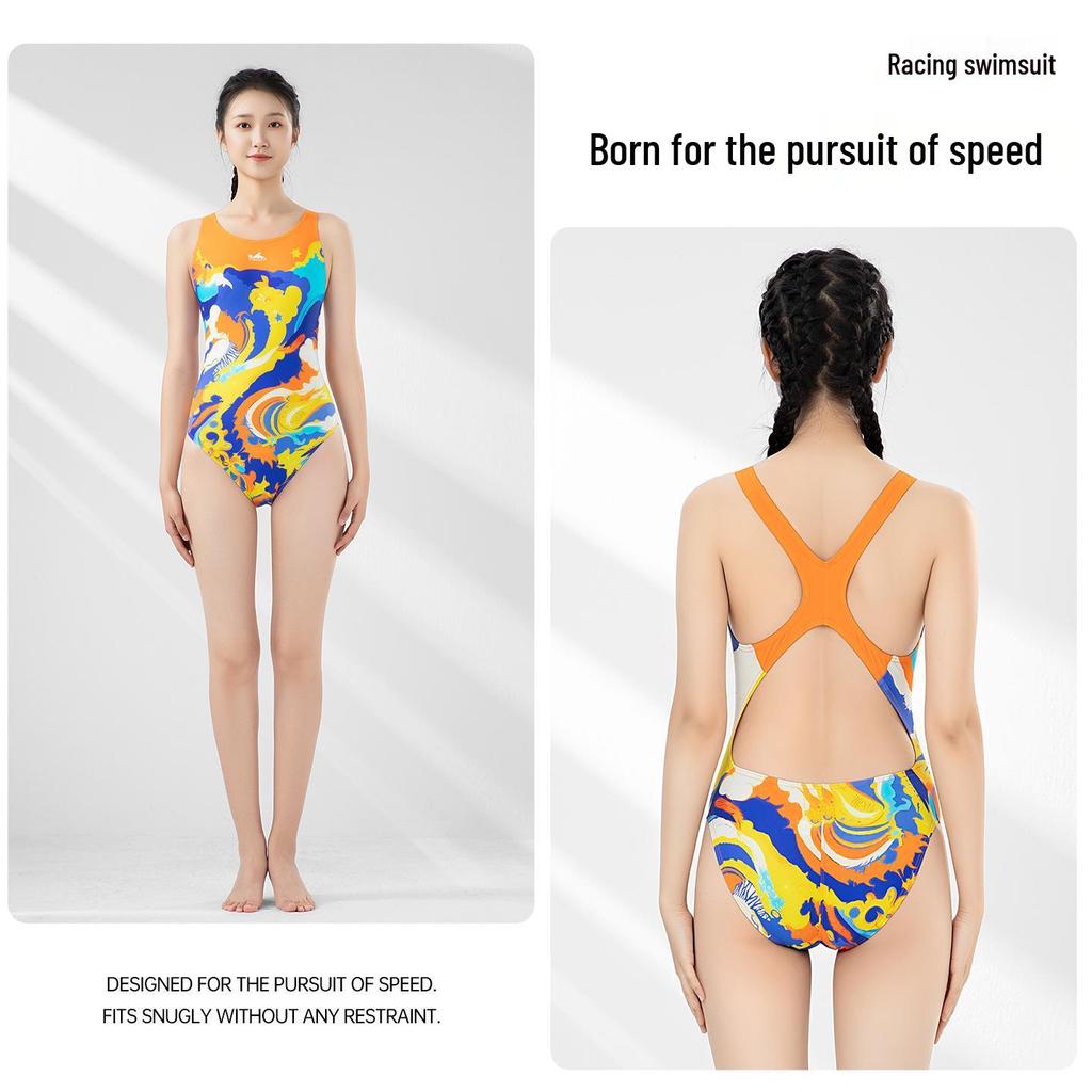 Costum de baie dintr-o piesă de curse Yingfa pentru femei 8105 pentru adulți și copii.