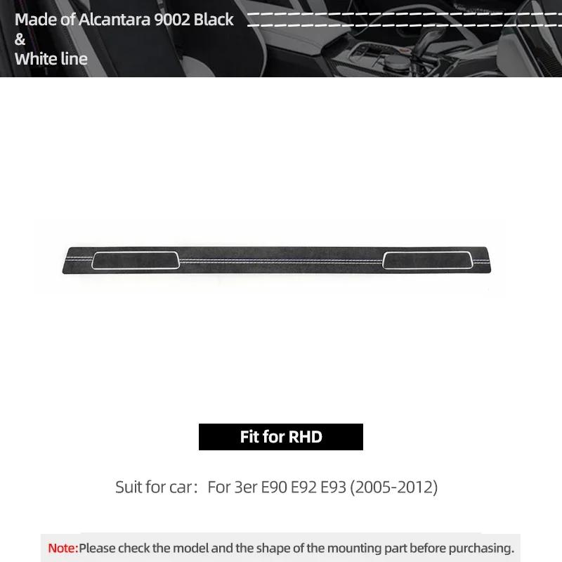 Betterhumz For BMW E92 E90 E93 Made of Alcantara Dashboard Copilot Cup Holder Panel Trim Strip Sticker Car Interior Accessories