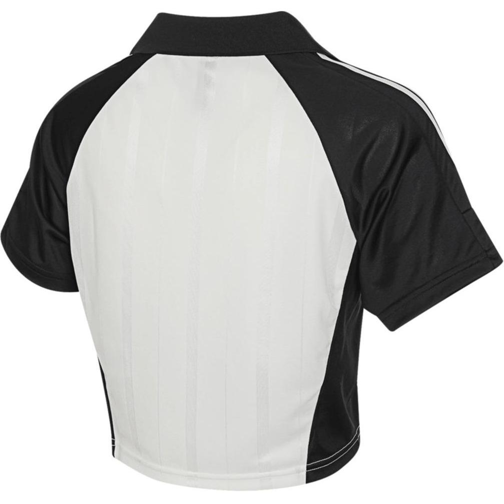 Adidas Colorblock Letter Fashion Polo Shirt Women Tops White JC8641