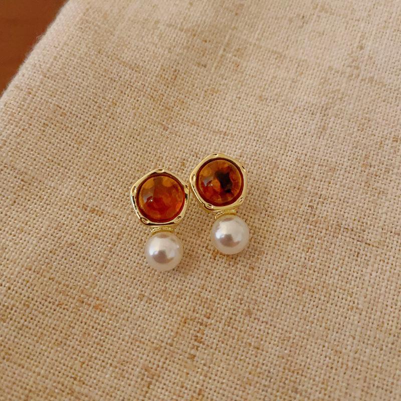 Dámské náušnice BLINGBAY Maillard Tiger Eye Stone Geometrické náušnice Módní Lehké Luxusní Retro Náušnice Špičkové univerzální náušnice Šperky Dárky