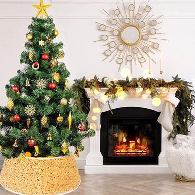 Merry Christmas Tree Skirt Red Sequins Tree Base Collar Box Decorative Props Christmas Tree Foot Box Holiday Decoration New Year Party Supplies