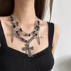Y2K Spicy Girl Dark Star Leather Choker Necklace - Pure Desire Clavicle Chain