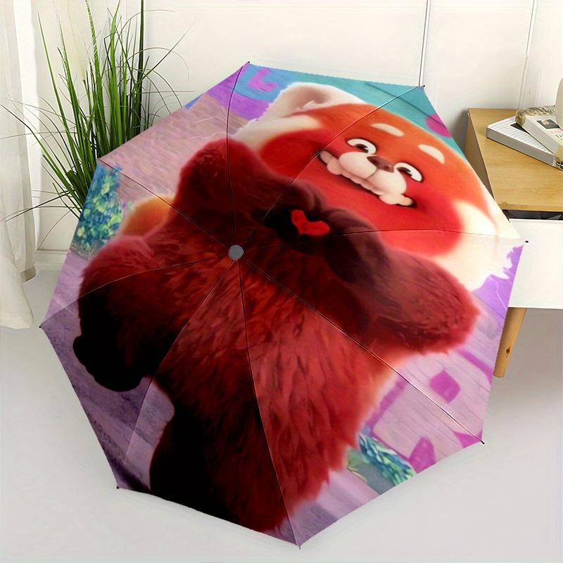 

Happy Red Panda Turning Red Automatic Opening and Closing Cartoon Umbrella, Lightweight 3-Fold, With Cute Cartoon Characters, Suitable for H