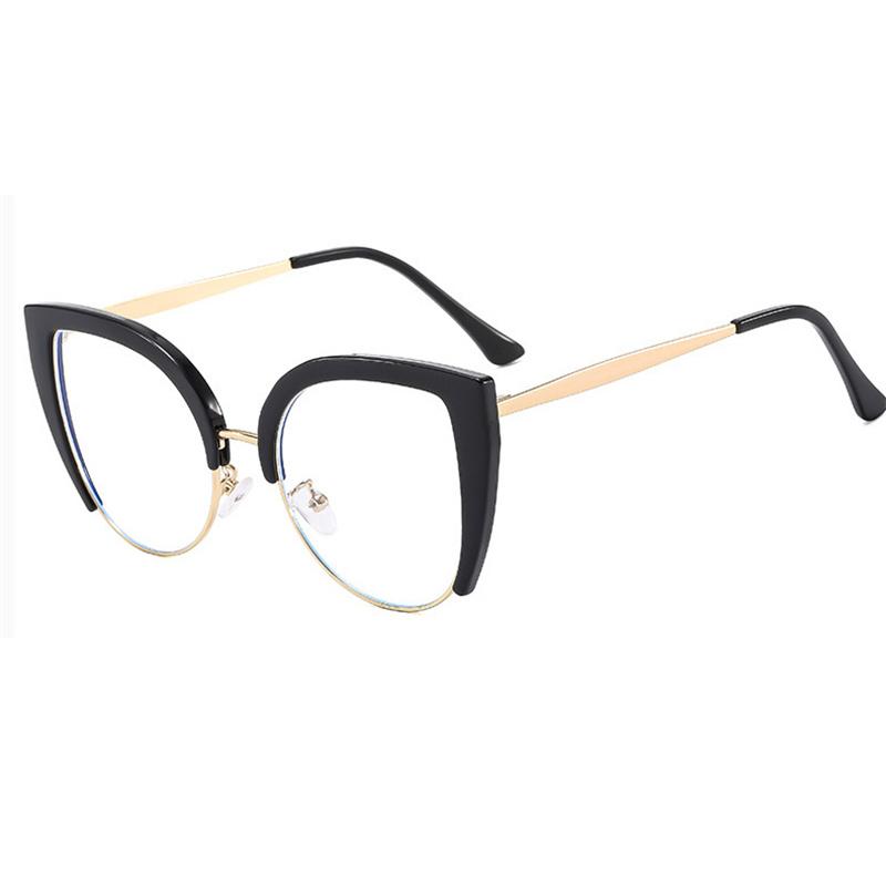 Women Cat Eye Glasses Luxury Brand Frames Optical Extra Large Eyeglasses Fashion Prescription Eyewear Anti Computer Blue Light