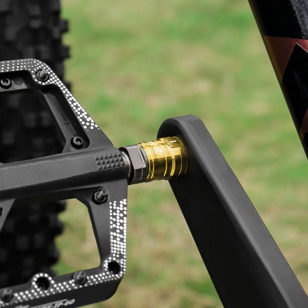 1 Pair Titanium Zinc Zinc Alloy Bike Pedal Axle Extenders 9/16 Bicycle Pedal Extension Bolts Folding Bicycle