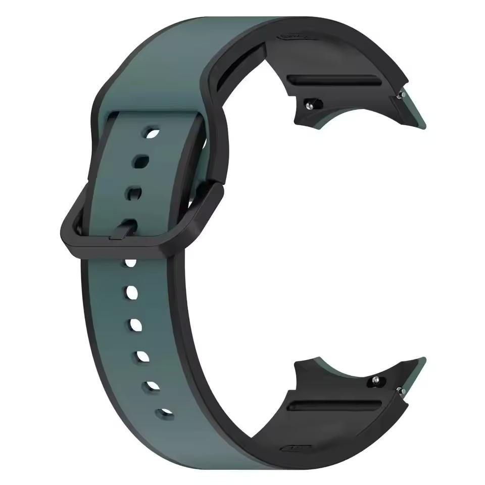 No Gap Soft Silicone Strap For Samsung Galaxy Watch 7/6/5/4 40mm 44mm 5 Pro 45mm Two-tone Bracelet Band Watch 6/4 Classic 42mm 46mm 47mm Bracelet