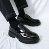 Men Oxfords Black Platform Elevator Punk Lacing Formal Business Shoes Street Style Thick Sole Leather Shoes
