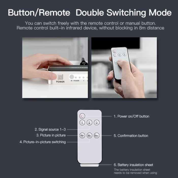 Switcher HDMI 3 En 1 - VENTION - 4K 30Hz - Audio Splitter - Plug & Play - Compatible Xbox PS4