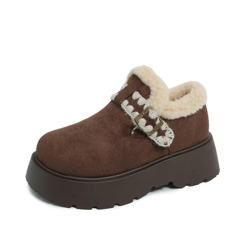 Retro platform snow boots fleece bag autumn and winter fashion one-pedal shoes women's single shoes