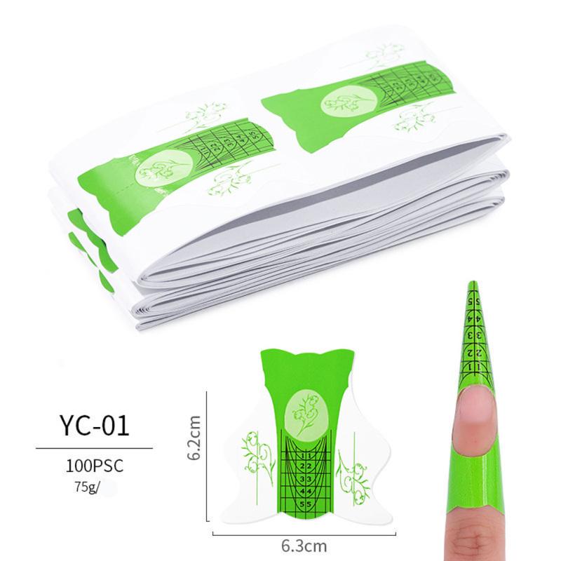 100 Pcs / Set Nail Holder Phototherapy Extension Butterfly Square Paper Holder Manicure Tool