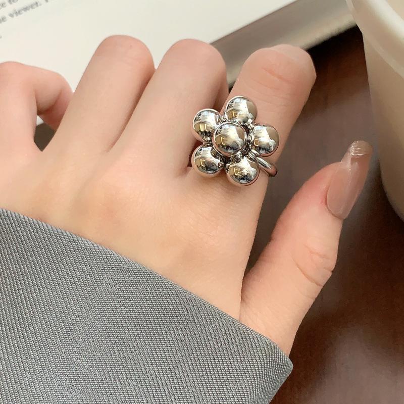 Hiphop Metal Irregular Opening Ring Wide Band Niche Design Men Women Simple Trendy Versatile Jewelry Gift Ring