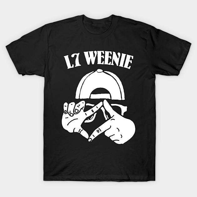 

Men Black Print T-shirt L7 Weenie No-Cut Transfer Paper Print Cotton Tshirt 3XL чорний