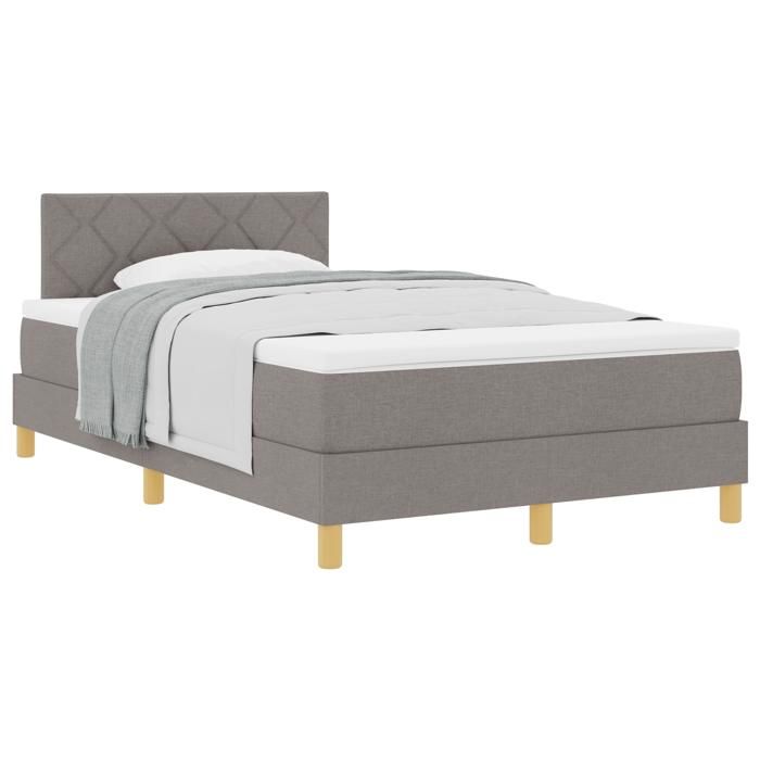 VidaXL Lit à ressorts avec matelas taupe 120x200 cm en tissu 3338990