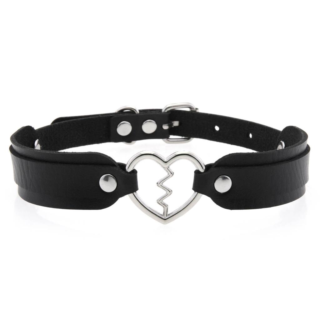 Collane con Ciondolo a Cuore Gotico Sexy alla Moda Vintage Gioielli Regalo Cuore Gotico in Pelle Collana Choker Punk da Donna Harajuku