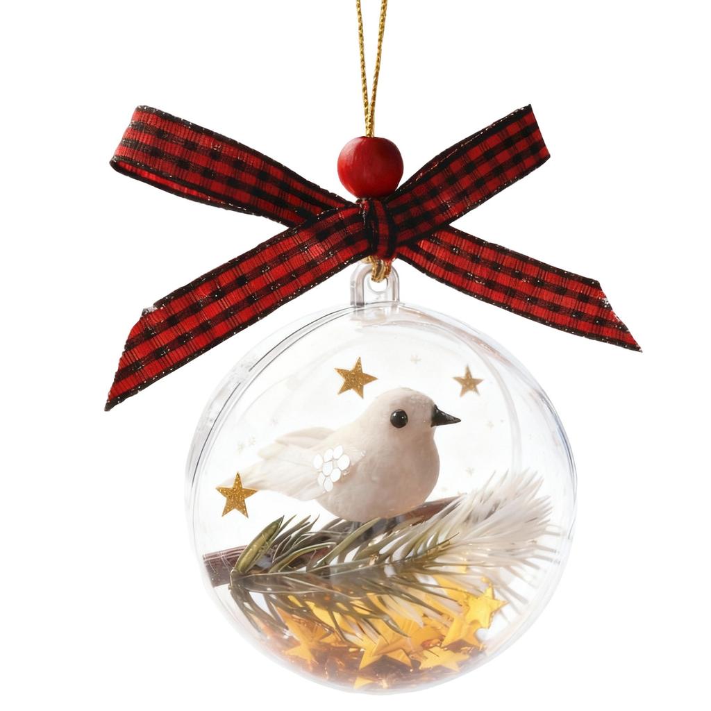 3d Red Crystal Ornament Set Ideal For Christmas Trees, Commemorative Gifts, Room Decor, And Plastic Christmas Baubles