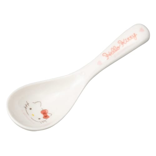 Kanesho Toki Hello Kitty Spoon, Children's Dishwasher Safe, 14cm, Pink Heart Design, Made In Japan, 365115