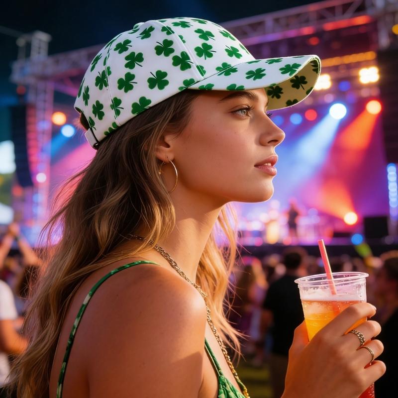Breathable Comfortable Hat Adult Party Hat for Saint Patricks Day Event High Quality Digital Art Soft Fabric