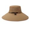 Men's Big Brim Sun Hat Top Detachable Fisherman's Hat Sunscreen Hat Solid Color Outdoor Mountaineering Fishing Hat