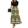 Short Sleeve Women's Dress Casual Flowy A-Line Midi Tshirt Dresses With Pockets Crewneck Vocation Boho Beach Sundress