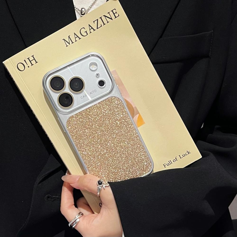 

Aurora Glitter Diamond Phone Case For iPhone 17 16 15 14 Pro Max Crystal Large Window Lens Film Protect Full Bumper Cover iPhone17