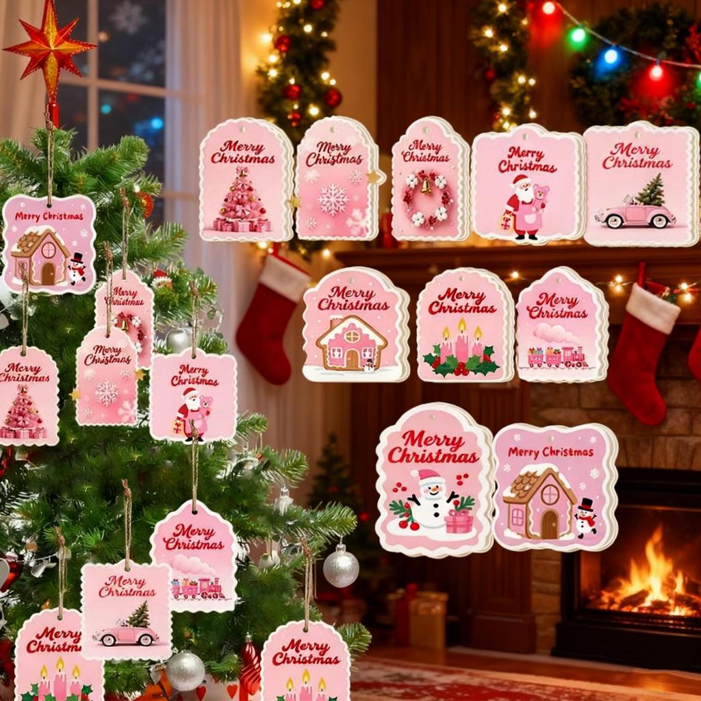 Christmas Tags 30 Pieces Card Decorations Wooden Tags With Rope And Holes For Holiday Crafting Birthday Halloween Party Favors