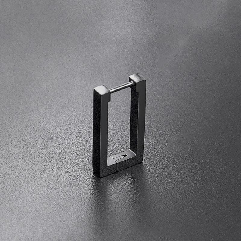 4 Pairs Multiple Styles Punk Black Stainless Stud Earrings For Men and Women Gothic Street PopHip Hop Street Ear Jewelry Gifts