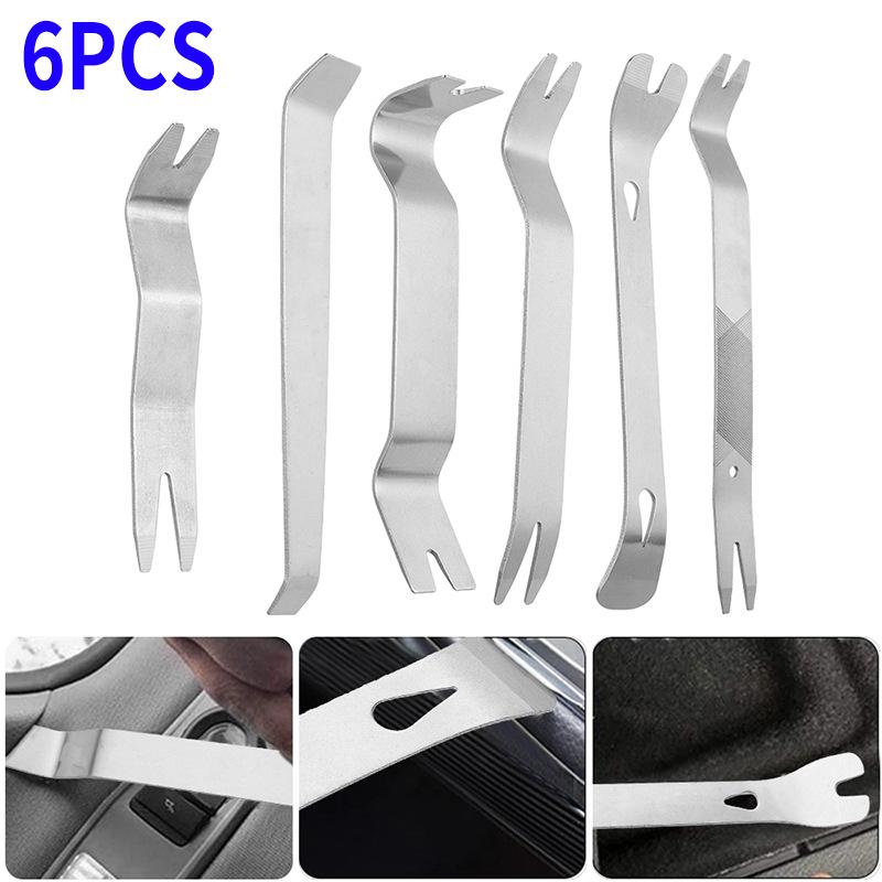 Portable Auto Door Clip Trim Removal Tools Kits Car Dashboard Audio Radio Panel Repair Metal Removal Pry Disassembly Tool