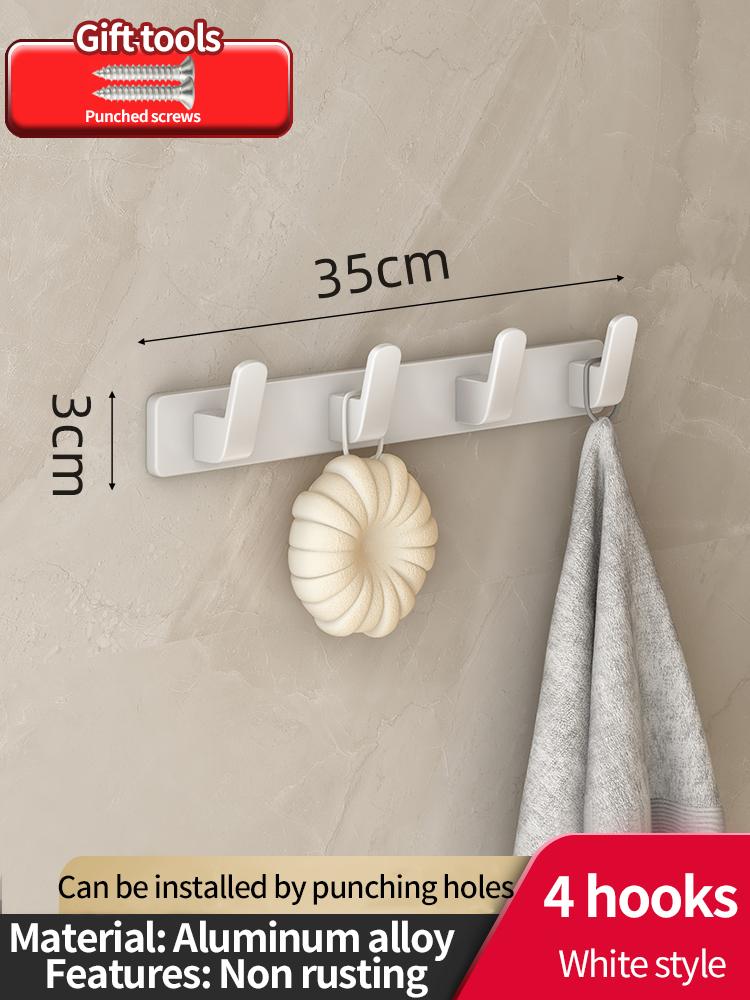 

Безпроблемний простір Алюмінієвий без свердла Кухонний гачок для ванної кімнати Гачки для одягу Стійка для зберігання Гачок для дверей Настінний підвісний Домашній аксесуар