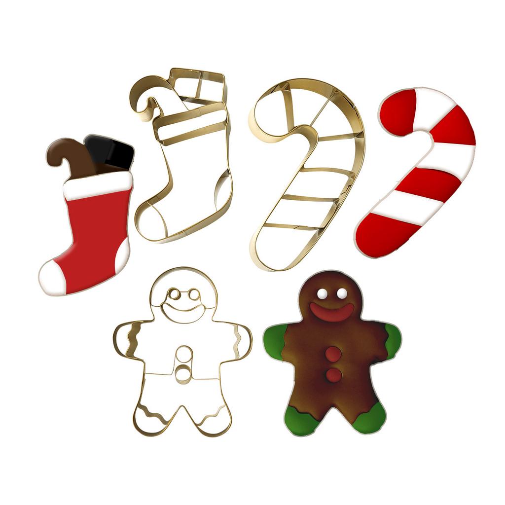 Christmas Stainless Steel Biscuit Cutter Mold Gingerbread Man Christmas Socks Cutting Mold Party Baking Supplies Pastry Making