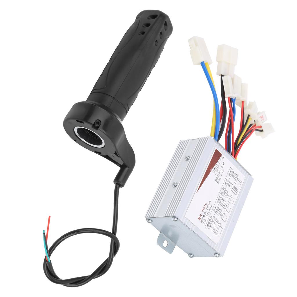 48V 500W Brush Controller Short Cable Thumb Throttle Grip Electric Bicycle Handlebar Set