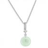 925 Sterling Silver Jewelry New Ladies Luxury Peace Buckle Egg Jade Pendant Necklaces For Women Wedding Party Gift Length 45CM