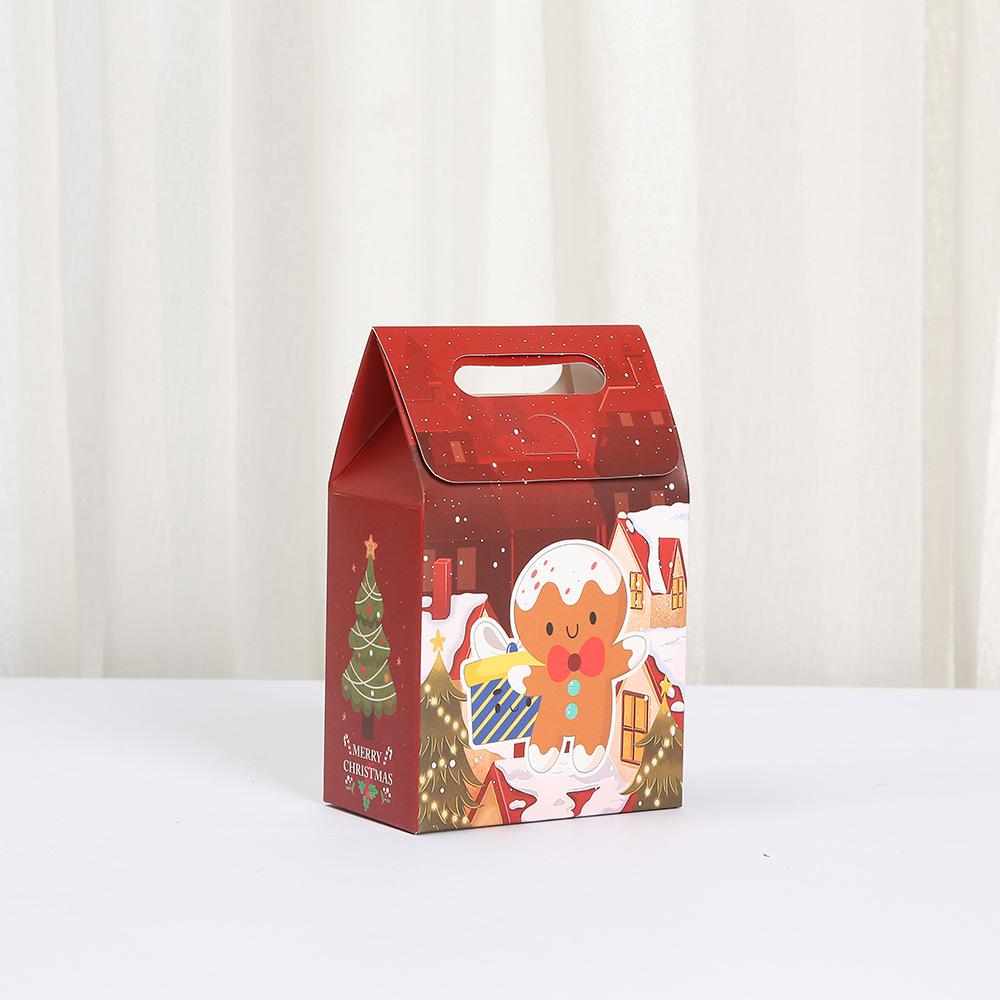 12Pcs StoBag Christmas Santa Pattern Reusable Paper Gift Tote Boxes for Xmas Candy Cake Wrapping Party Favors Packaging