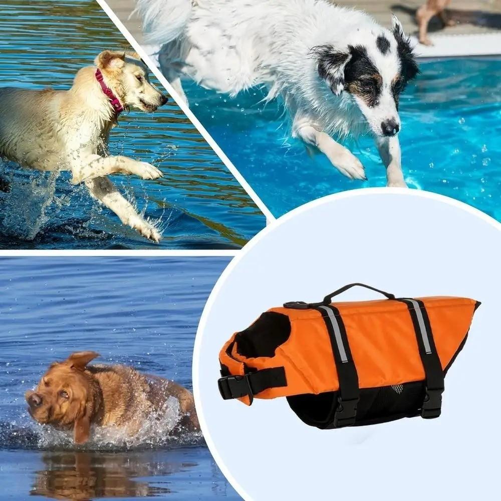 Adjustable Dog Life Jacket High Buoyancy Puppy Swimwear Dog Supplies Safety Swimming Suit  Beach